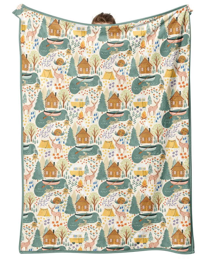 Lake View Camping Bamboo Blanket