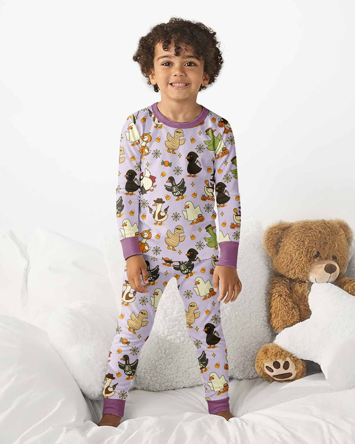 Zweiteiliges Langarm-Pyjama-Set mit Sommerfrüchten