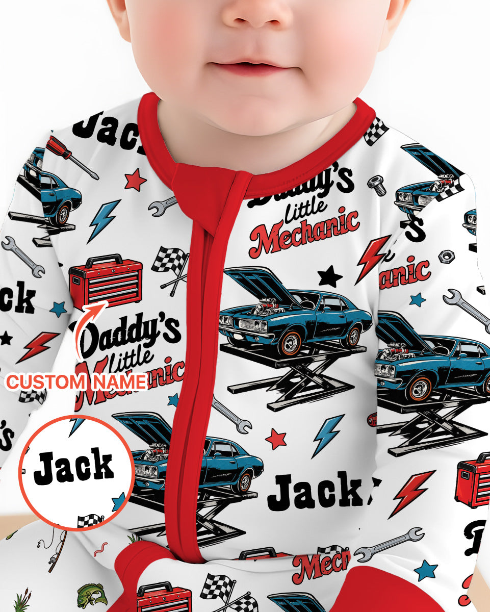 Custom Name Daddy's Little Mechanic Bamboo Convertible Zippy