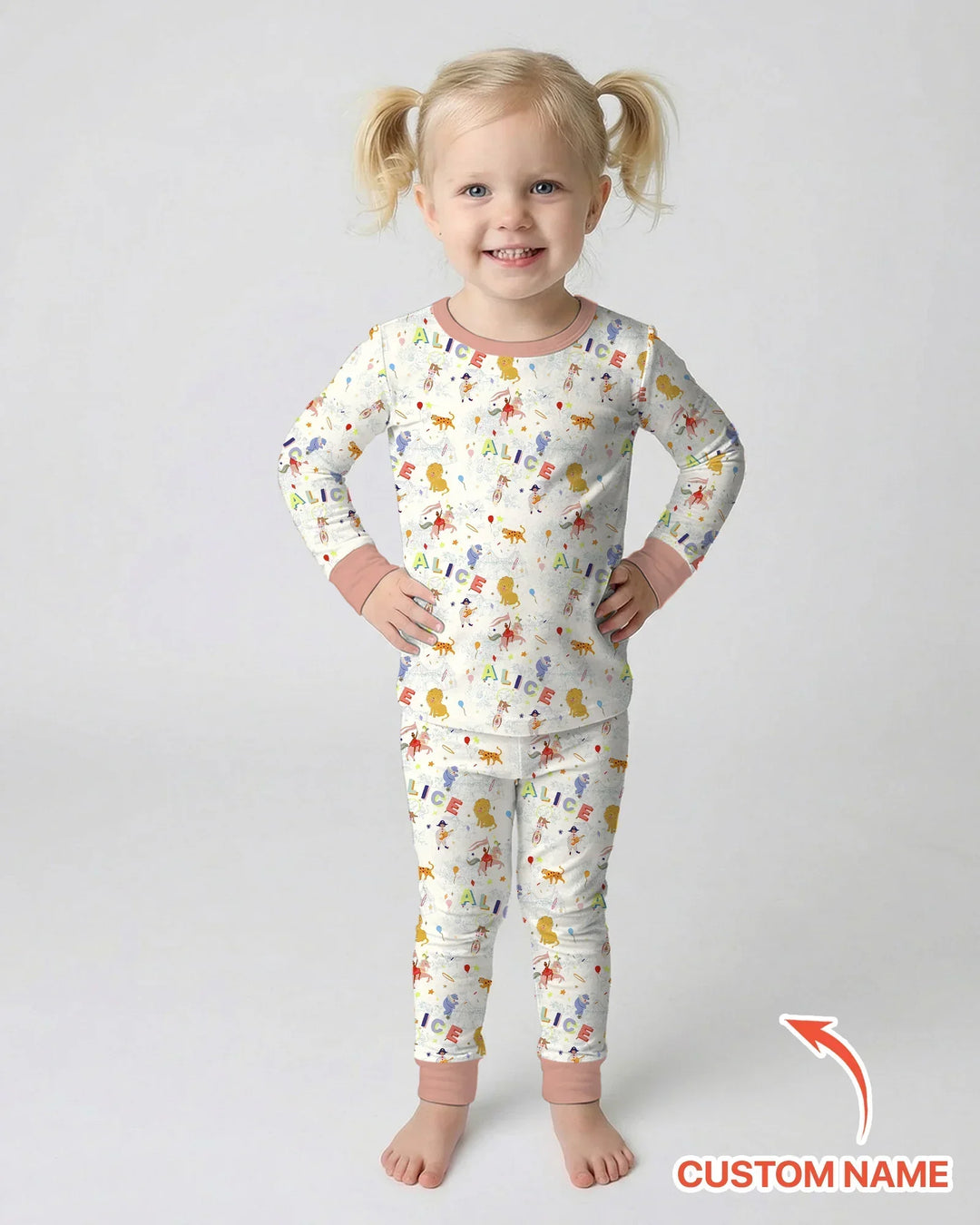 Zweiteiliges Langarm-Pyjama-Set mit Sommerfrüchten