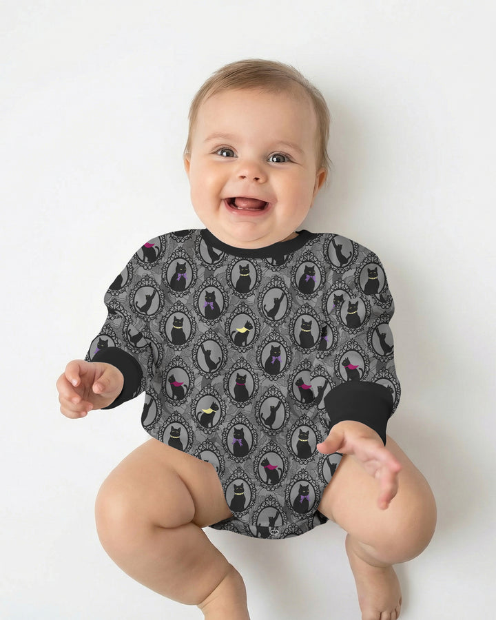 Midnight Cat Parade Bamboo Bubble Romper