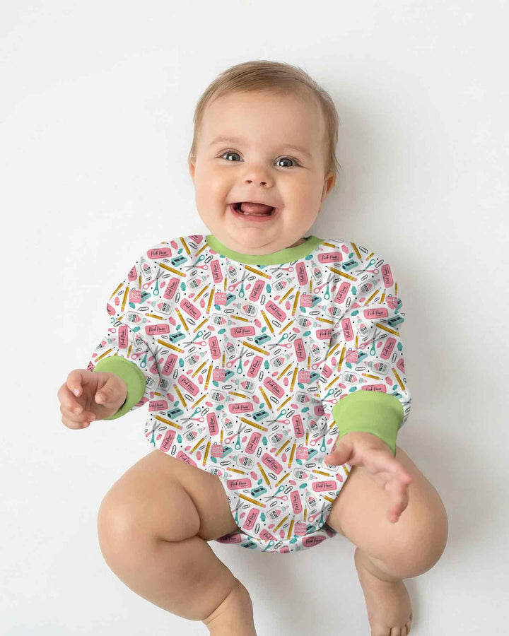 Pink Power School Supplies Bamboo Bubble Romper