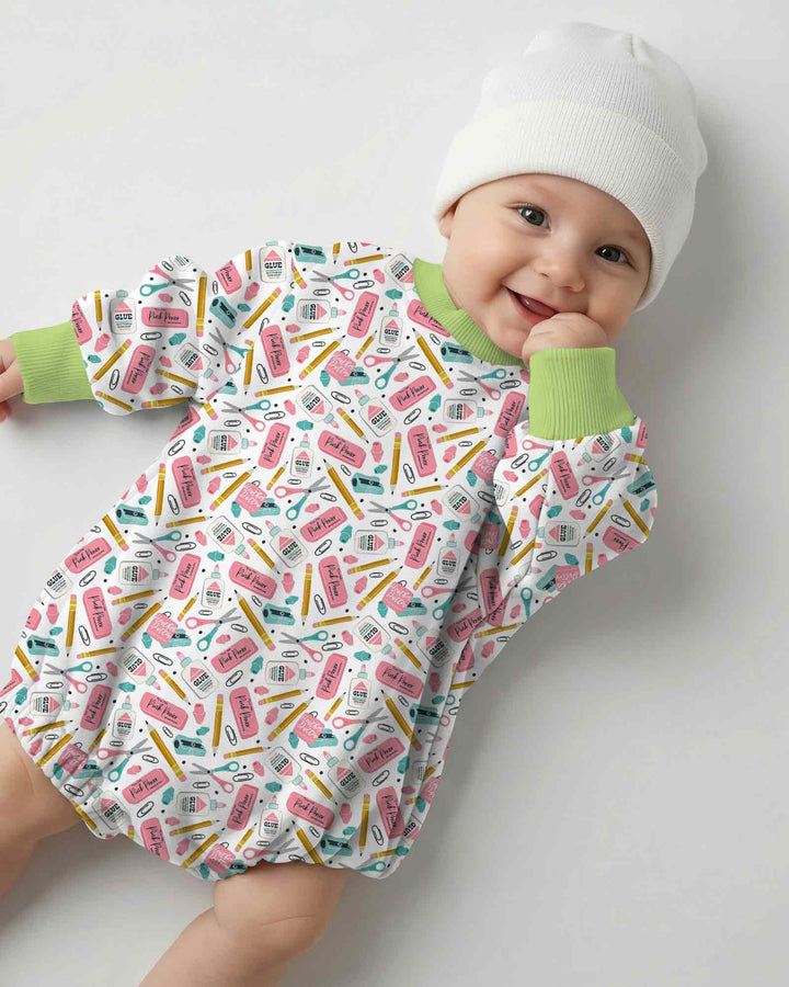 Pink Power School Supplies Bamboo Bubble Romper