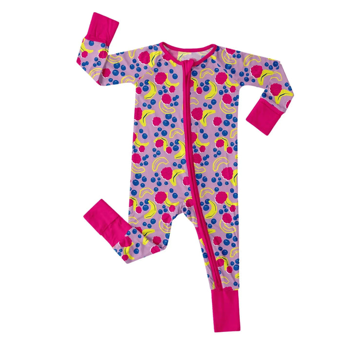 Banana Berry Convertible Zippered Romper , Banana Berry Convertible Zippered Romper - Newborn