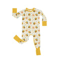 Bees and Flowers Crescent Zippered Romper , Bees and Flowers Crescent Zippered Romper - Newborn