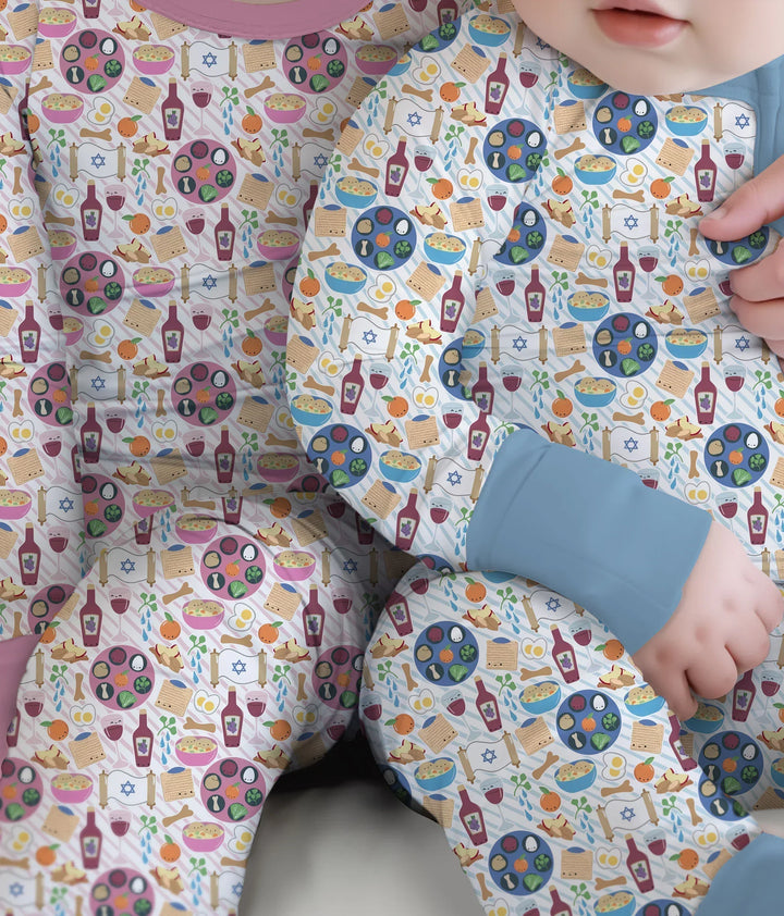 Passover Meal Bamboo Two Piece Long Sleeve Pajama Set