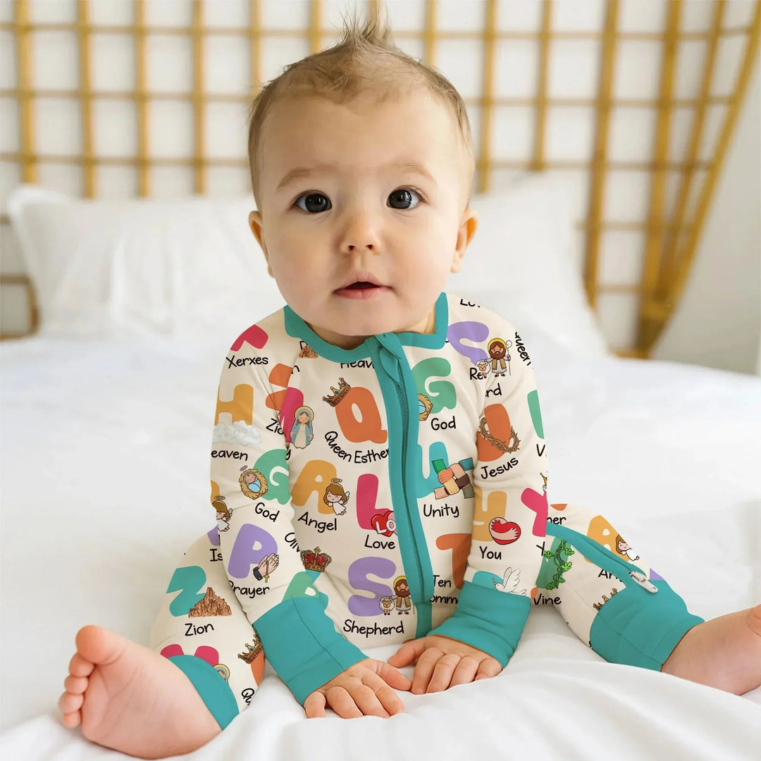 Biblical Alphabet Convertible Zippy , Biblical Alphabet Convertible Zippy - 0-3M / Teal