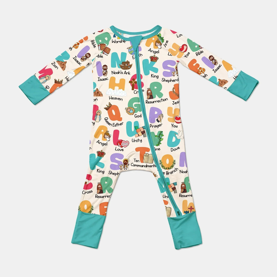 Biblical Alphabet Convertible Zippy , Biblical Alphabet Convertible Zippy - 0-3M / Teal