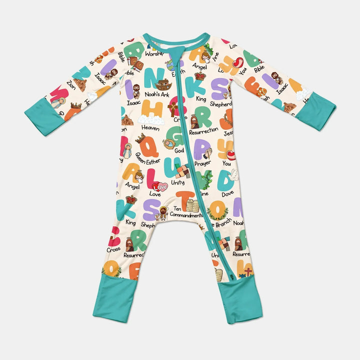 Biblical Alphabet Convertible Zippy , Biblical Alphabet Convertible Zippy - 0-3M / Teal