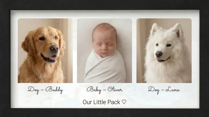 Baby & Dog Memory Picture Frame