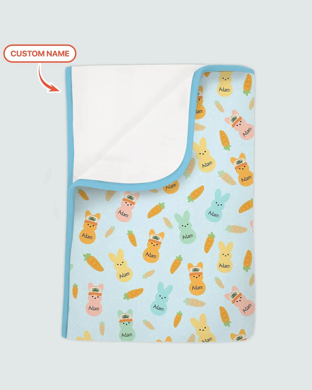 Custom Name Easter Bunny Bamboo Blanket