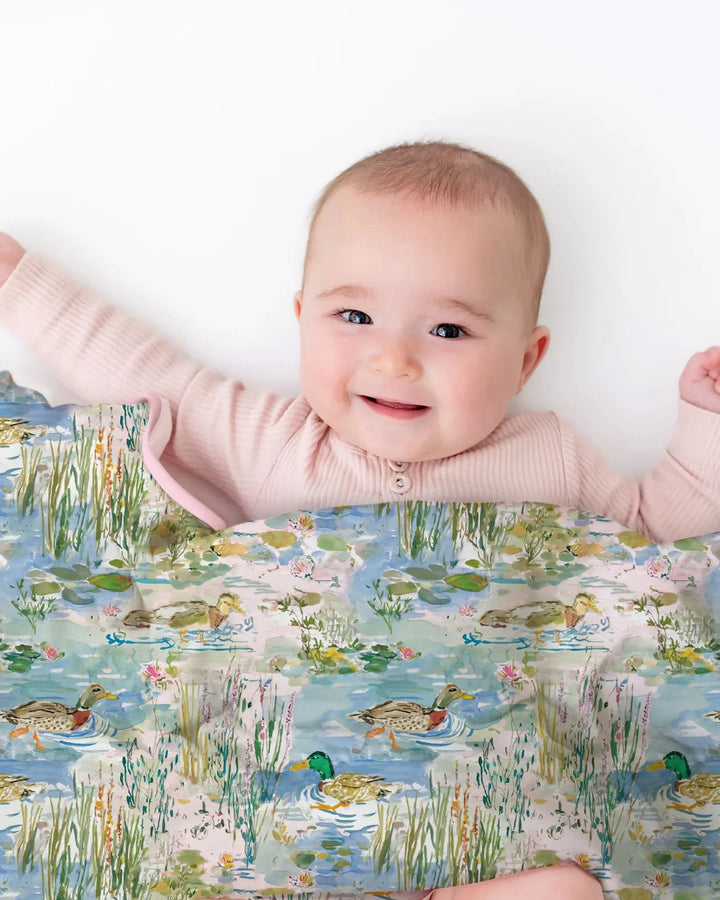 Watercolor Mallard Duck Bamboo Blanket