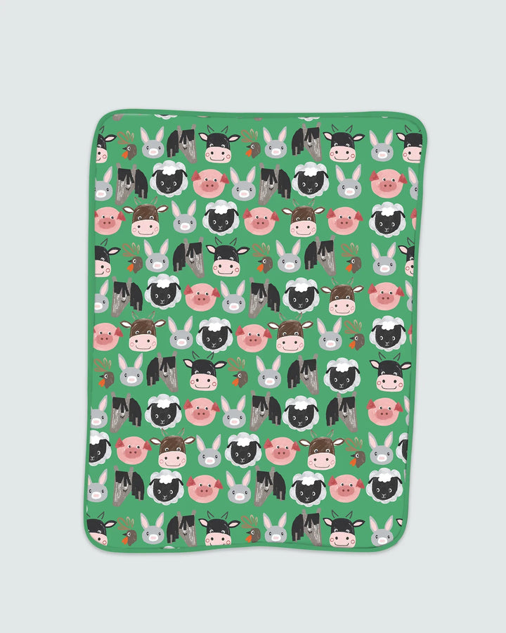 Farm Friends Family Matching Bamboo Blanket