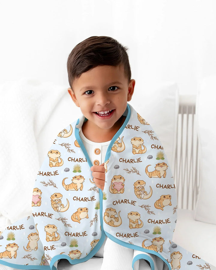 Custom Name Clueless Beardie Bamboo Blanket