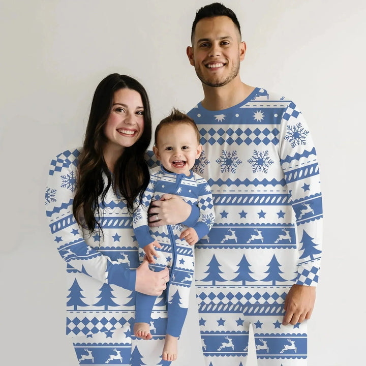 Blue Fair Isle Convertible Zippy , Blue Fair Isle Convertible Zippy - 0-3M