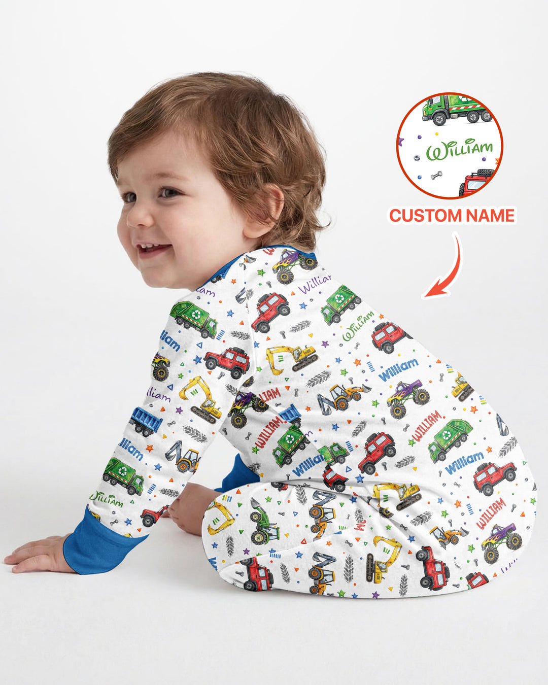 Cars And Trucks Parade Custom Name Bamboo Convertible Zippy