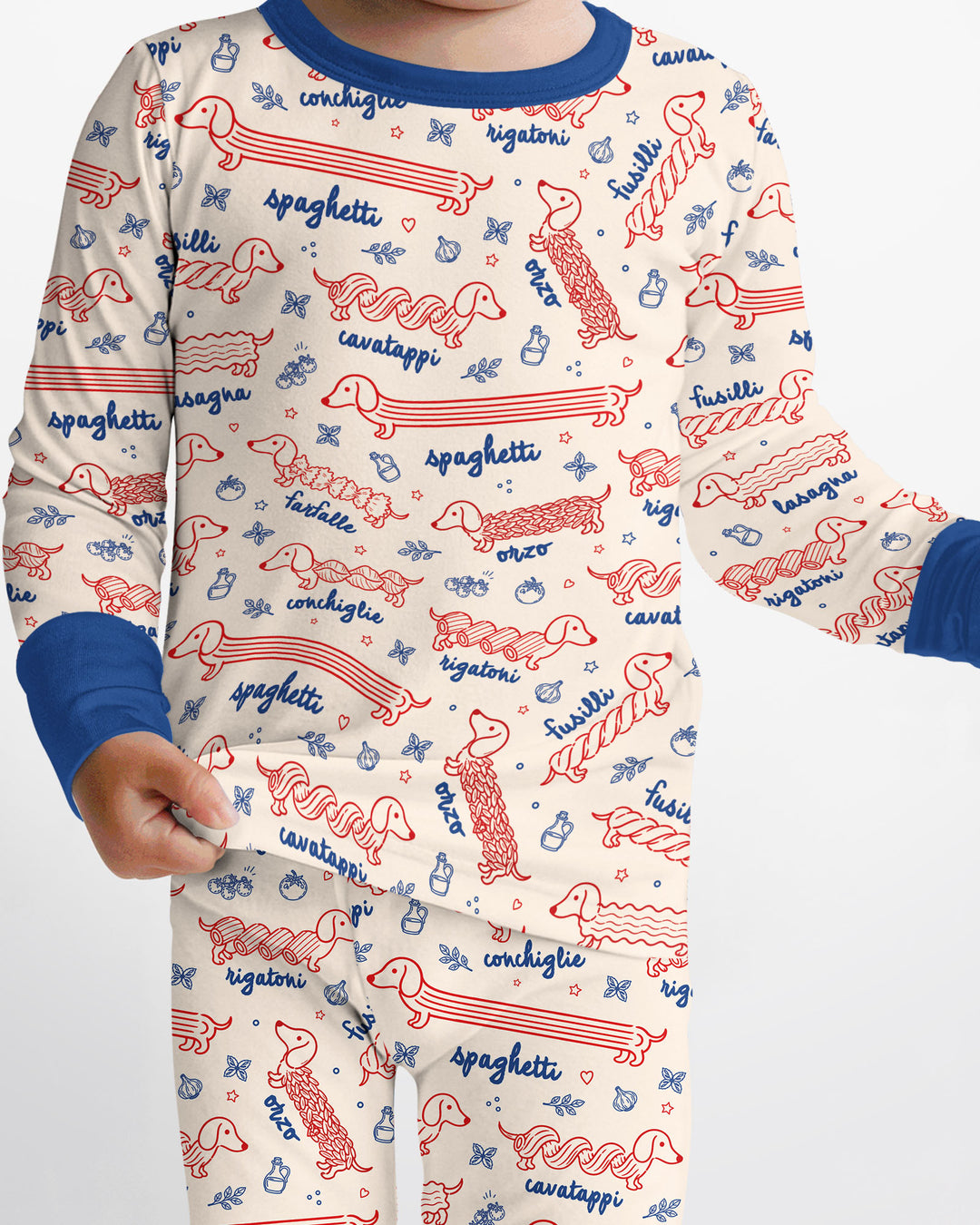 Dachshund Spagetti Bamboo Two Piece Long Sleeve Pajama Set