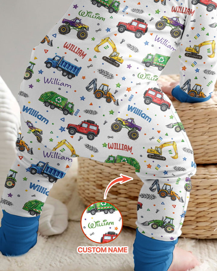 Cars And Trucks Parade Custom Name Bamboo Convertible Zippy