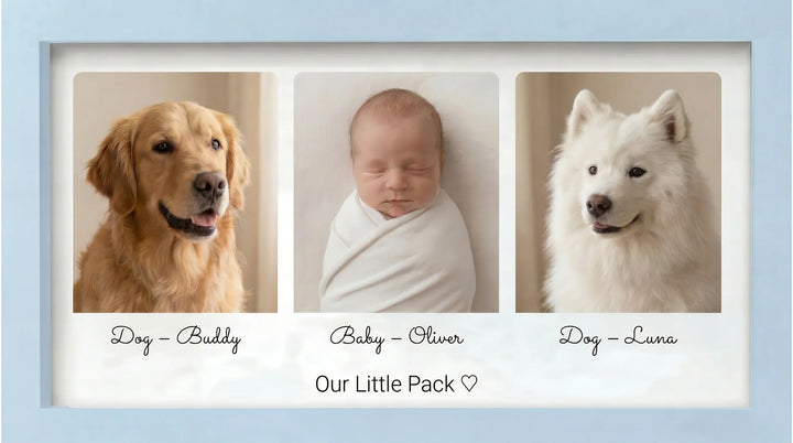 Baby & Dog Memory Picture Frame