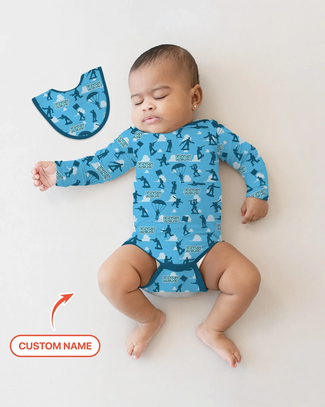 Gerippte Babykleidung mit individuellem Foto - Weich &amp; Skizzenhaft