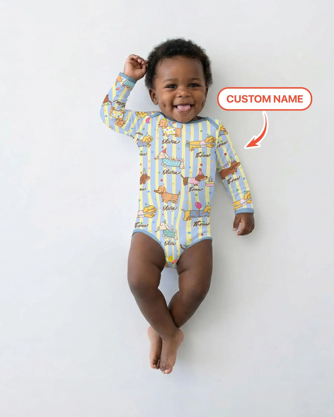 Gerippte Babykleidung mit individuellem Foto - Weich &amp; Skizzenhaft