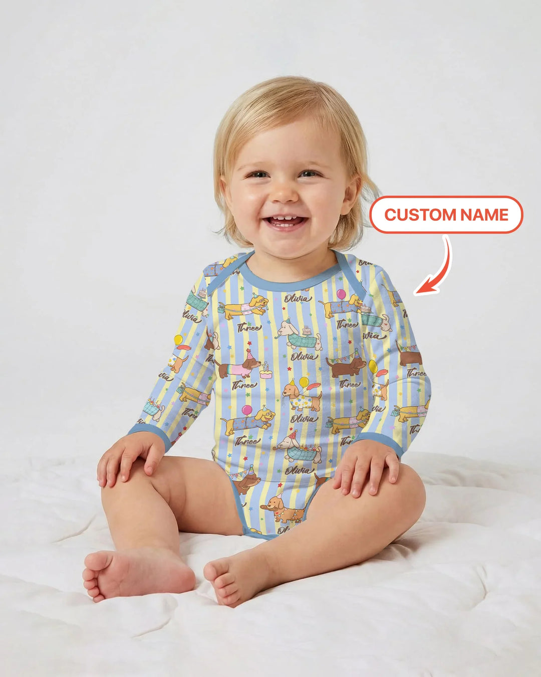 Gerippte Babykleidung mit individuellem Foto - Weich &amp; Skizzenhaft