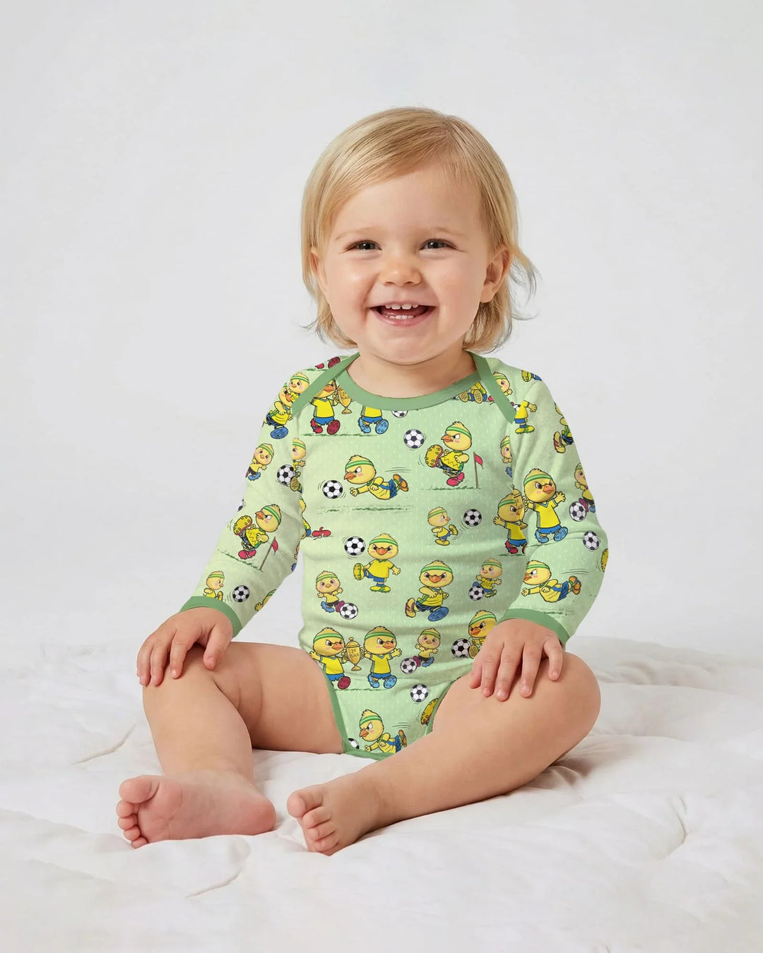 Gerippte Babykleidung mit individuellem Foto - Weich &amp; Skizzenhaft