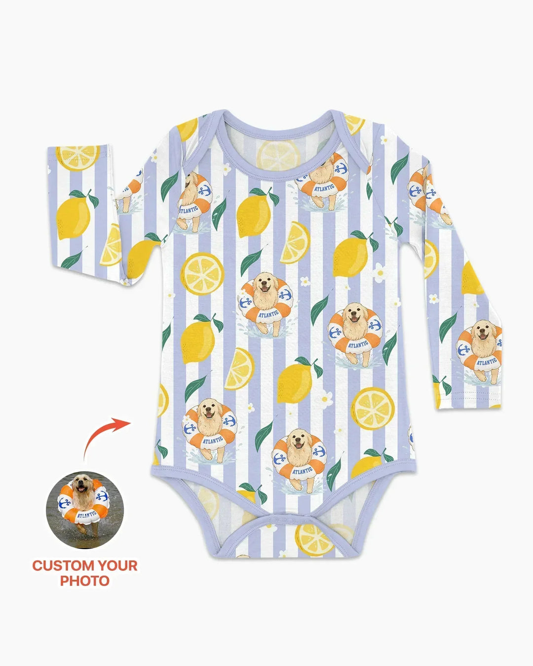 Gerippte Babykleidung mit individuellem Foto - Weich &amp; Skizzenhaft
