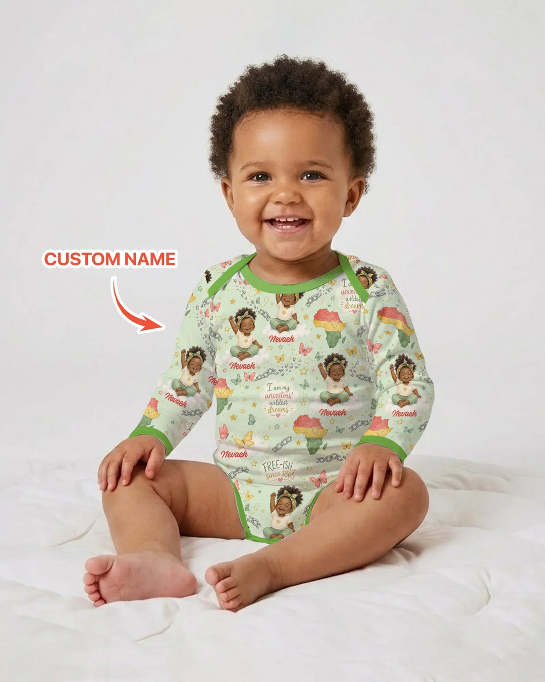 Gerippte Babykleidung mit individuellem Foto - Weich &amp; Skizzenhaft