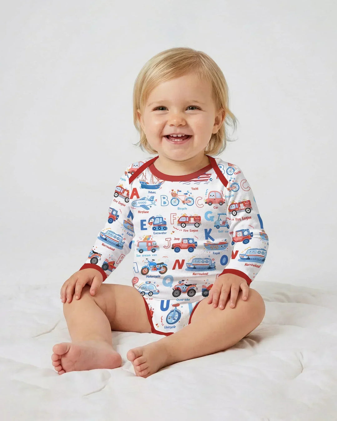 Gerippte Babykleidung mit individuellem Foto - Weich &amp; Skizzenhaft