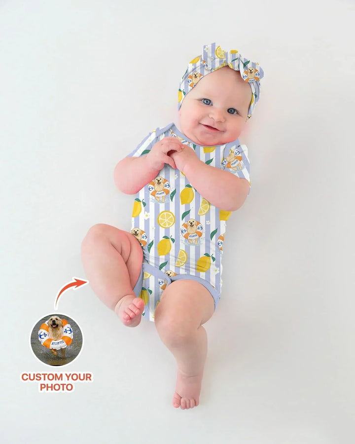 Gerippte Babykleidung mit individuellem Foto - Weich &amp; Skizzenhaft