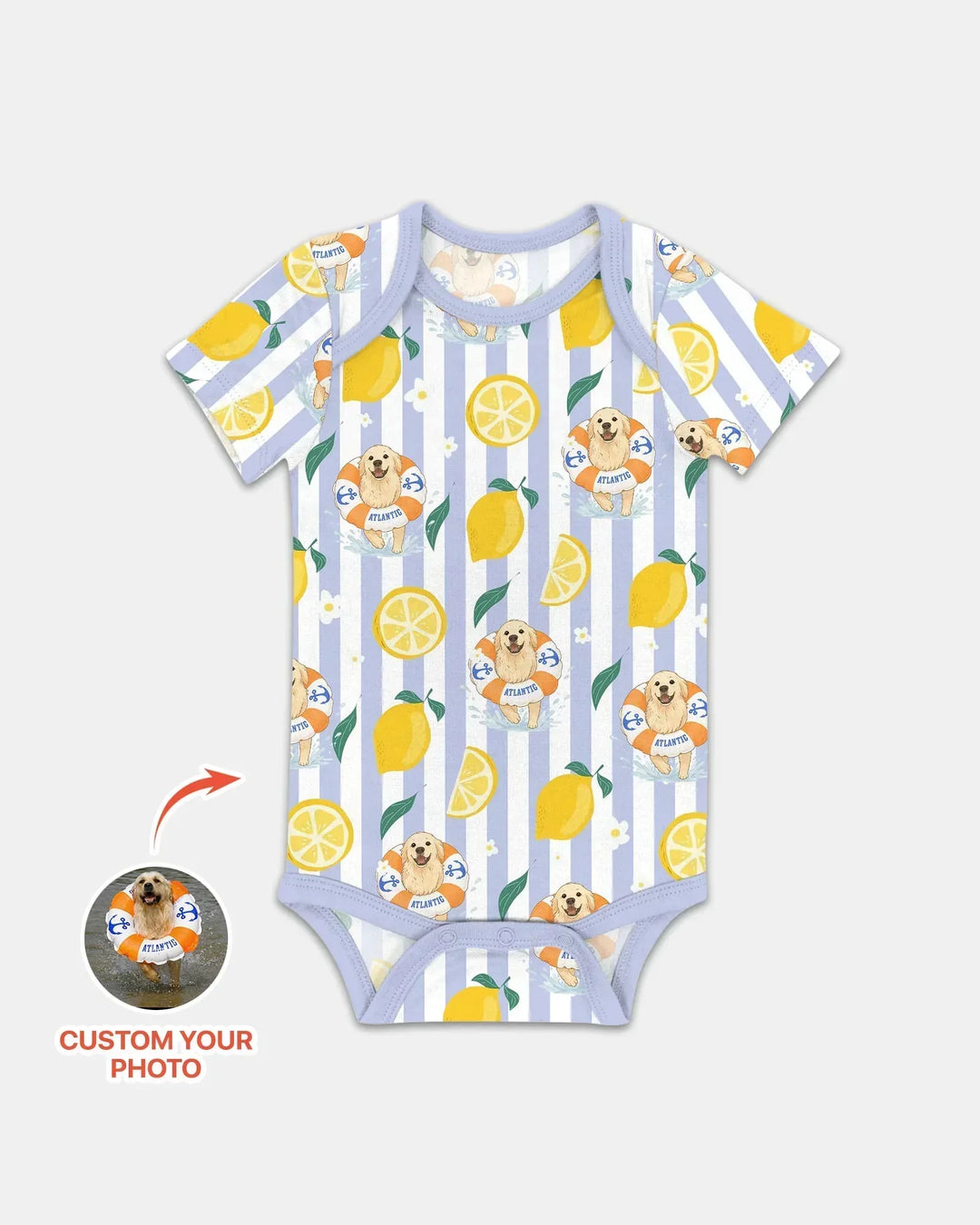 Gerippte Babykleidung mit individuellem Foto - Weich &amp; Skizzenhaft