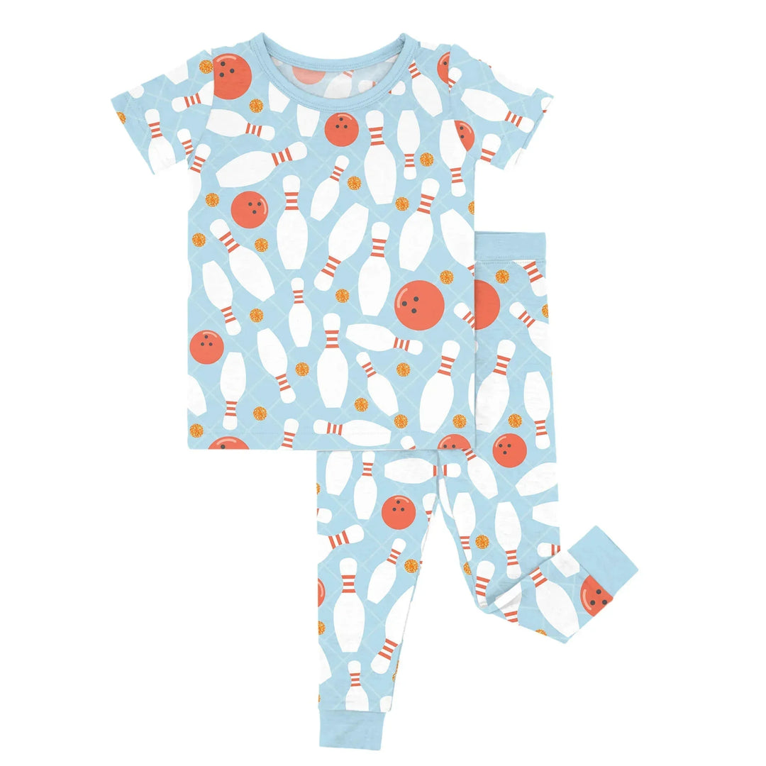Bowling Two Piece Short Sleeve Pajama Set , Bowling Two Piece Short Sleeve Pajama Set - 12-18M