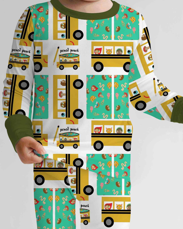Zweiteiliges Langarm-Pyjama-Set mit Sommerfrüchten