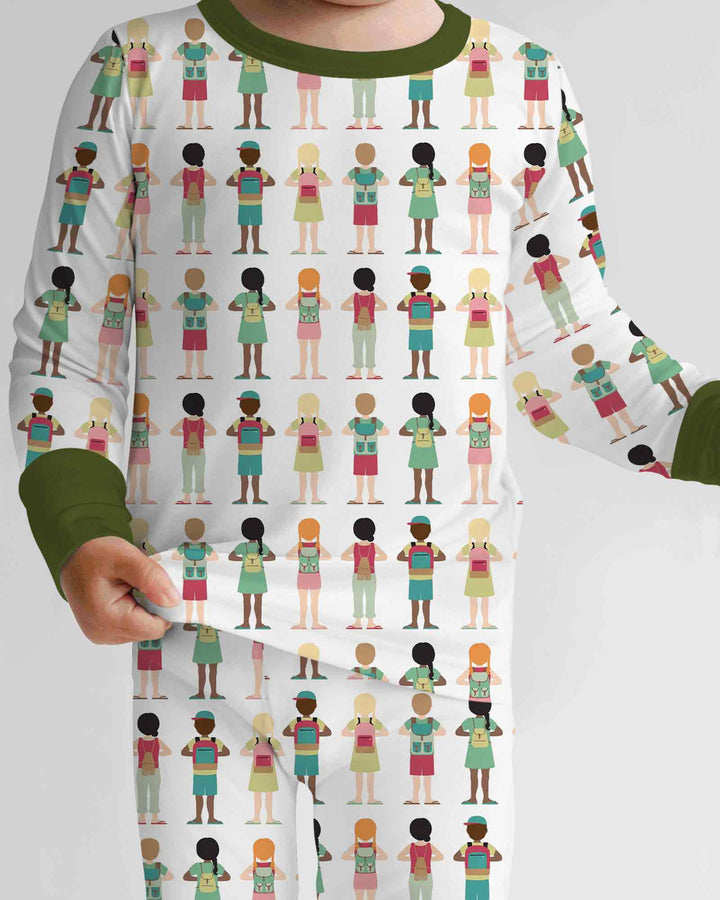 Zweiteiliges Langarm-Pyjama-Set mit Sommerfrüchten