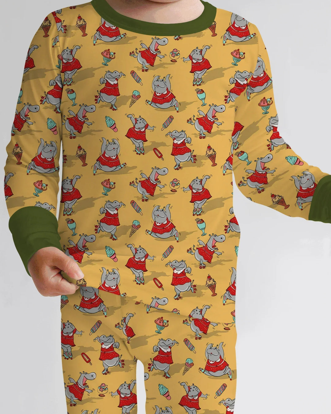 Zweiteiliges Langarm-Pyjama-Set mit Sommerfrüchten