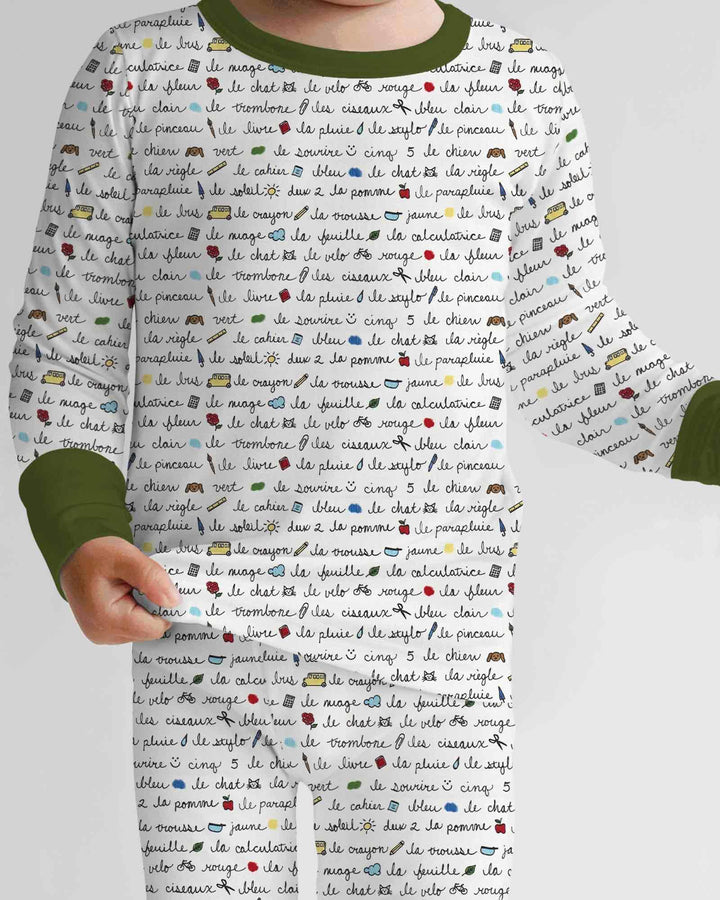 Zweiteiliges Langarm-Pyjama-Set mit Sommerfrüchten