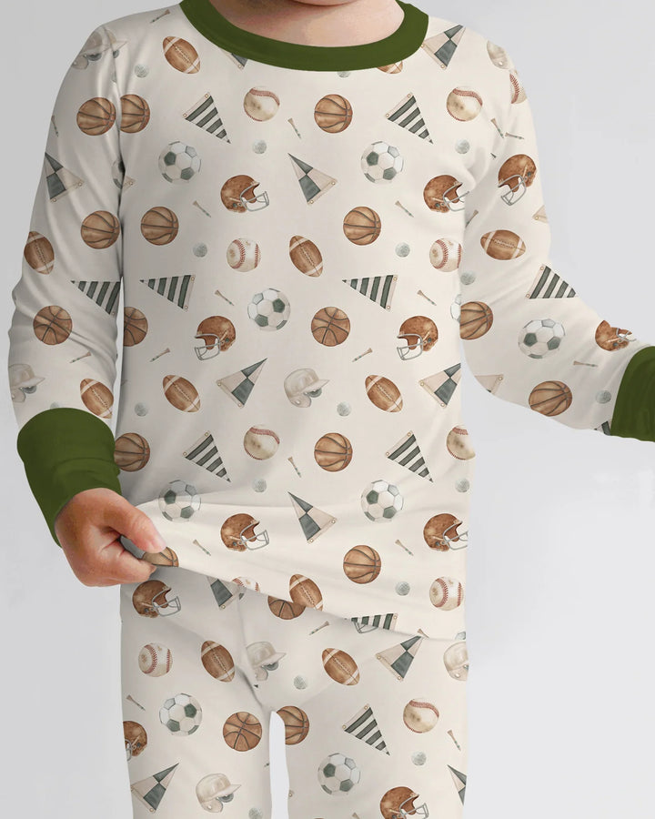 Zweiteiliges Langarm-Pyjama-Set mit Sommerfrüchten