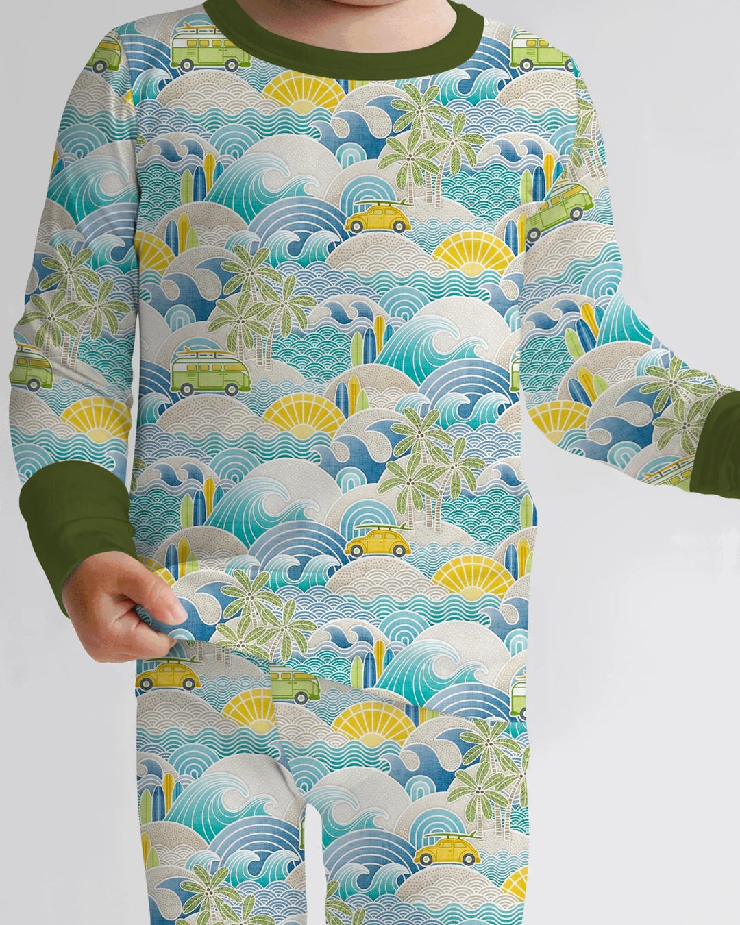 Zweiteiliges Langarm-Pyjama-Set mit Sommerfrüchten