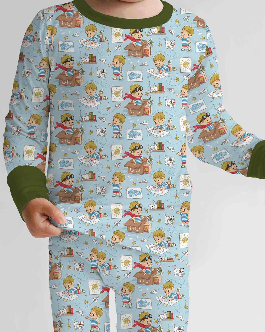 Zweiteiliges Langarm-Pyjama-Set mit Sommerfrüchten