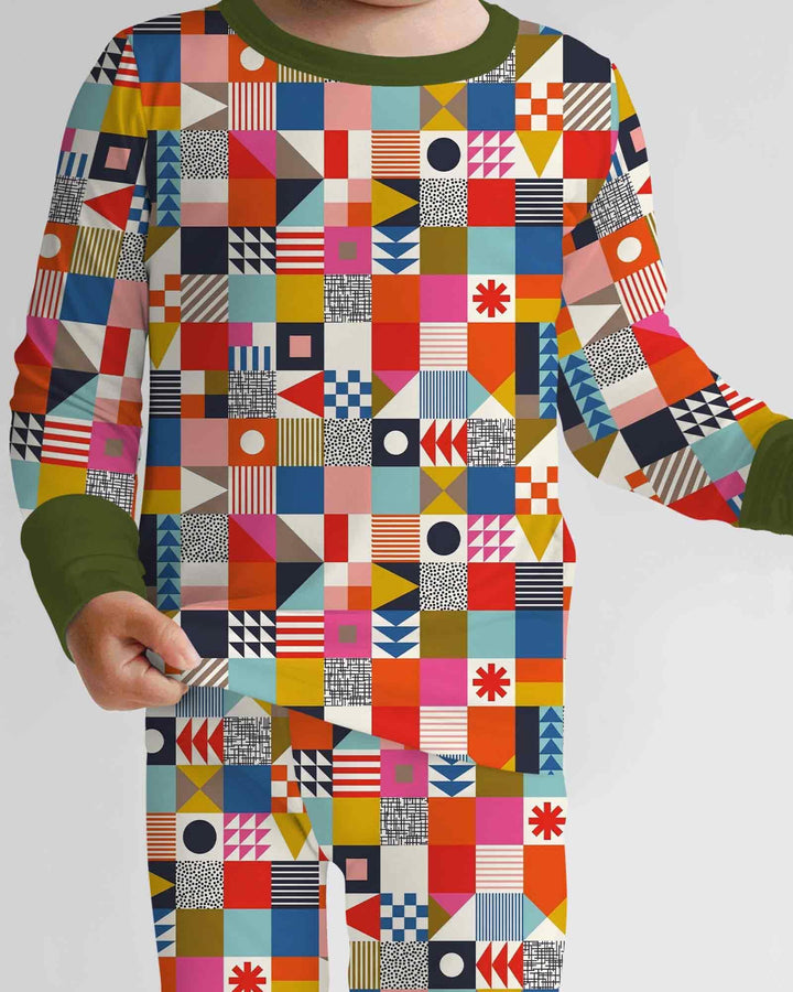Zweiteiliges Langarm-Pyjama-Set mit Sommerfrüchten