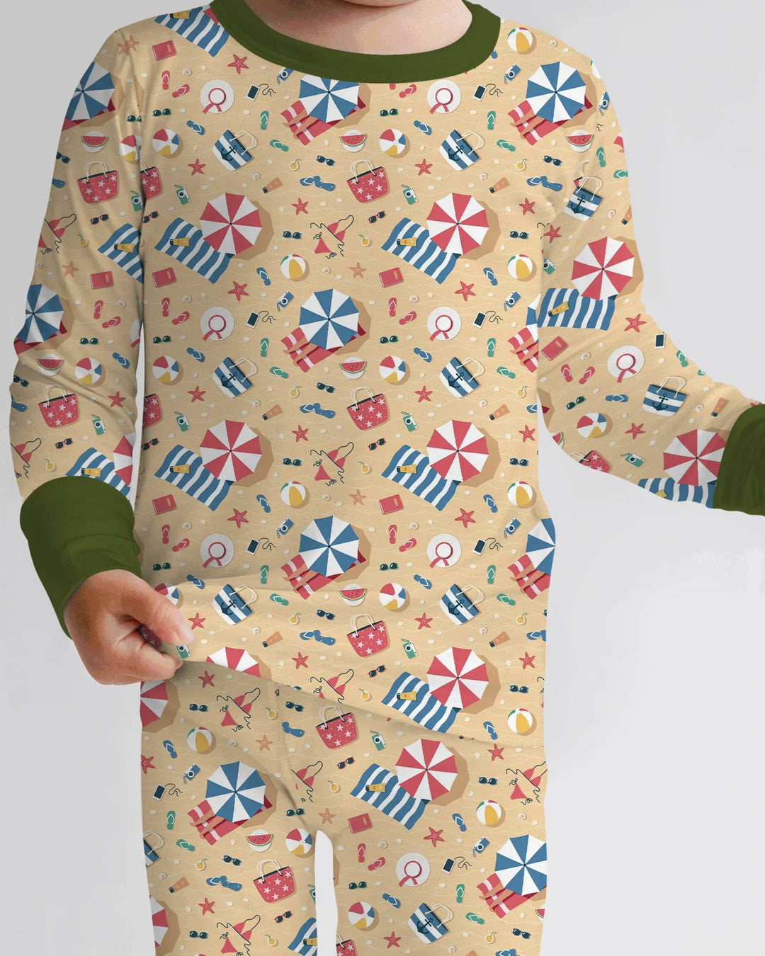 Sunny Beach Day Essentials Bamboo Two Piece Long Sleeve Pajama Set