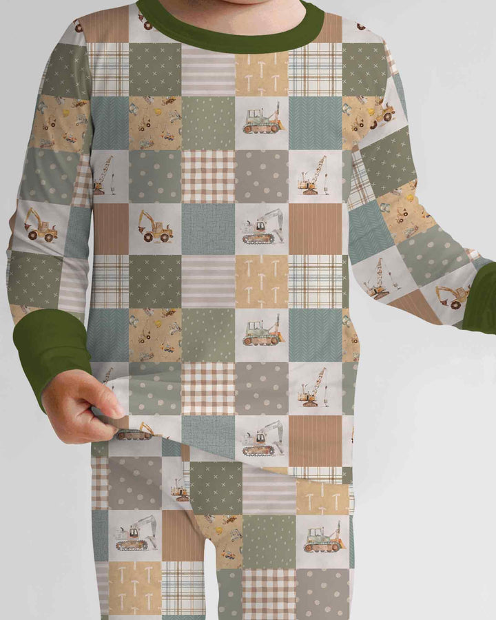 Zweiteiliges Langarm-Pyjama-Set mit Sommerfrüchten