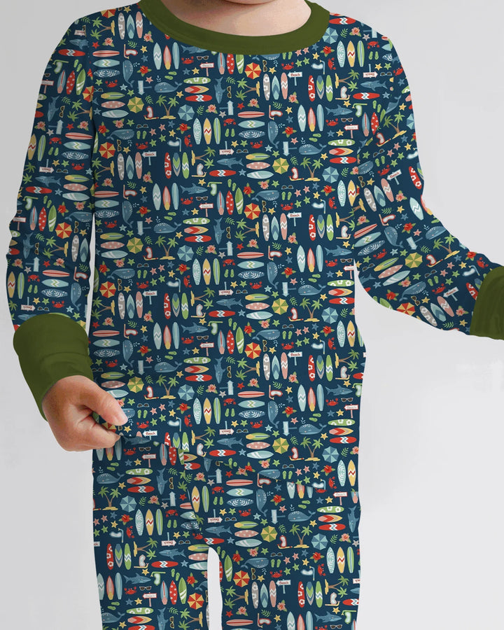 Zweiteiliges Langarm-Pyjama-Set mit Sommerfrüchten
