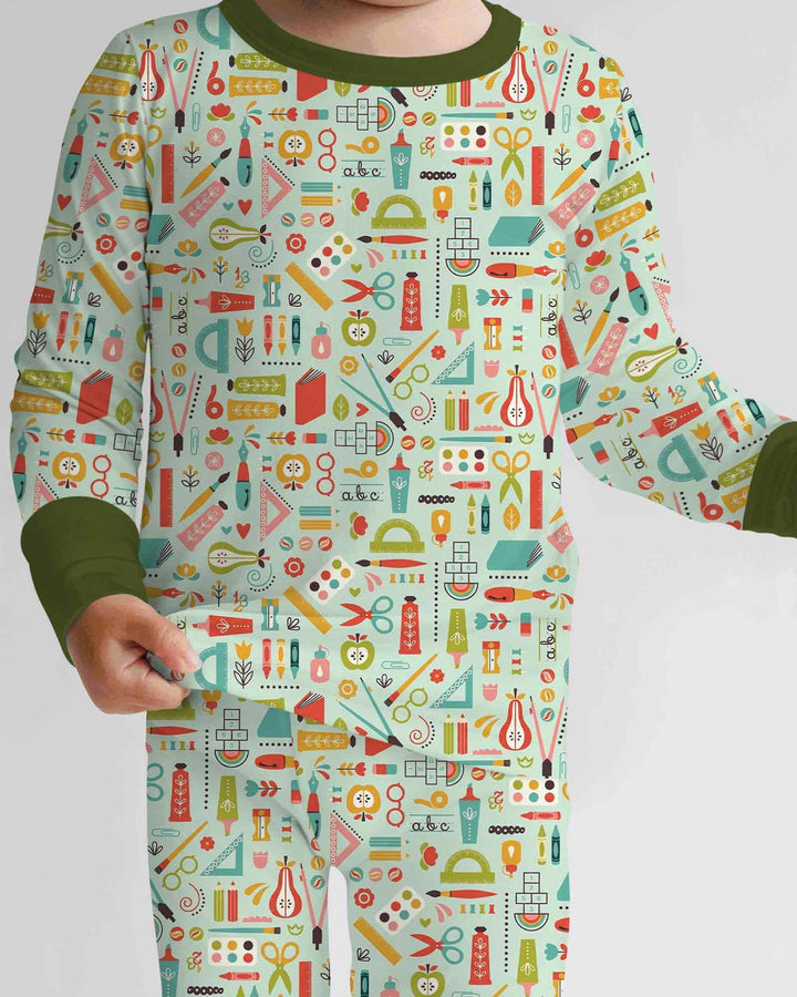Zweiteiliges Langarm-Pyjama-Set mit Sommerfrüchten