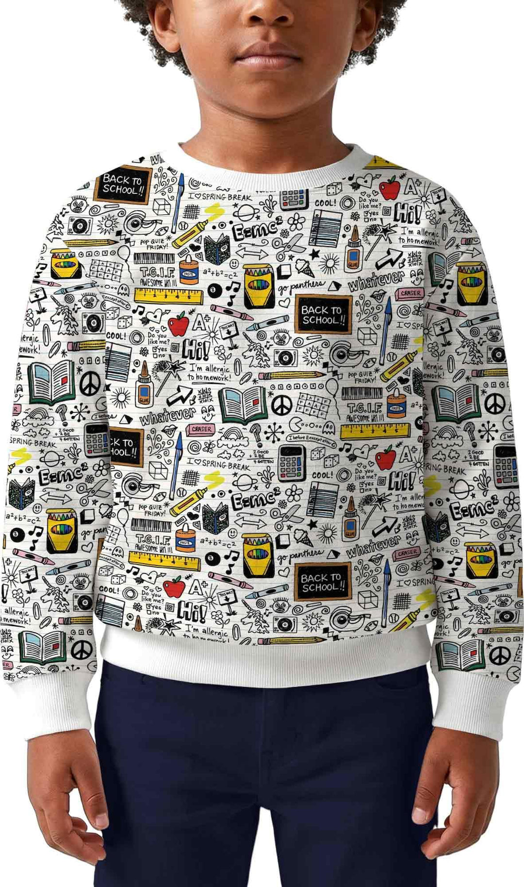 School Days Doodles Bamboo Crewneck Sweatshirt