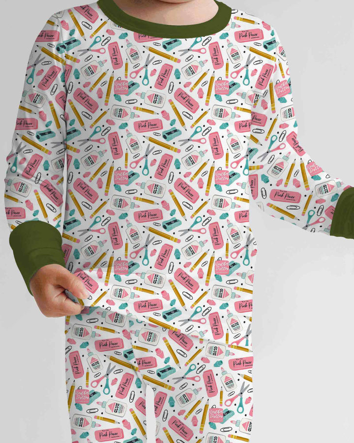Zweiteiliges Langarm-Pyjama-Set mit Sommerfrüchten