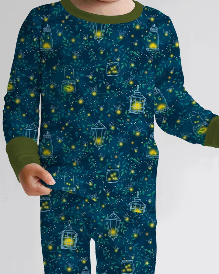 Zweiteiliges Langarm-Pyjama-Set mit Sommerfrüchten