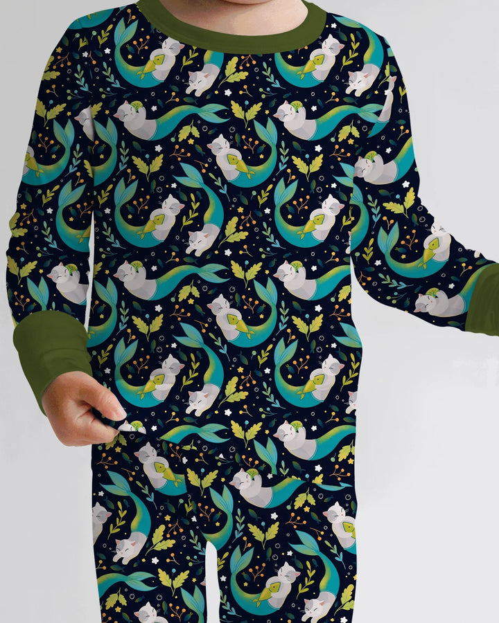 Zweiteiliges Langarm-Pyjama-Set mit Sommerfrüchten