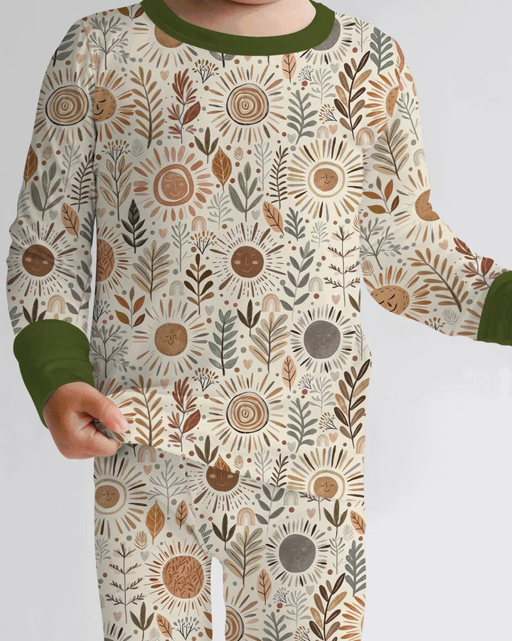 Zweiteiliges Langarm-Pyjama-Set mit Sommerfrüchten